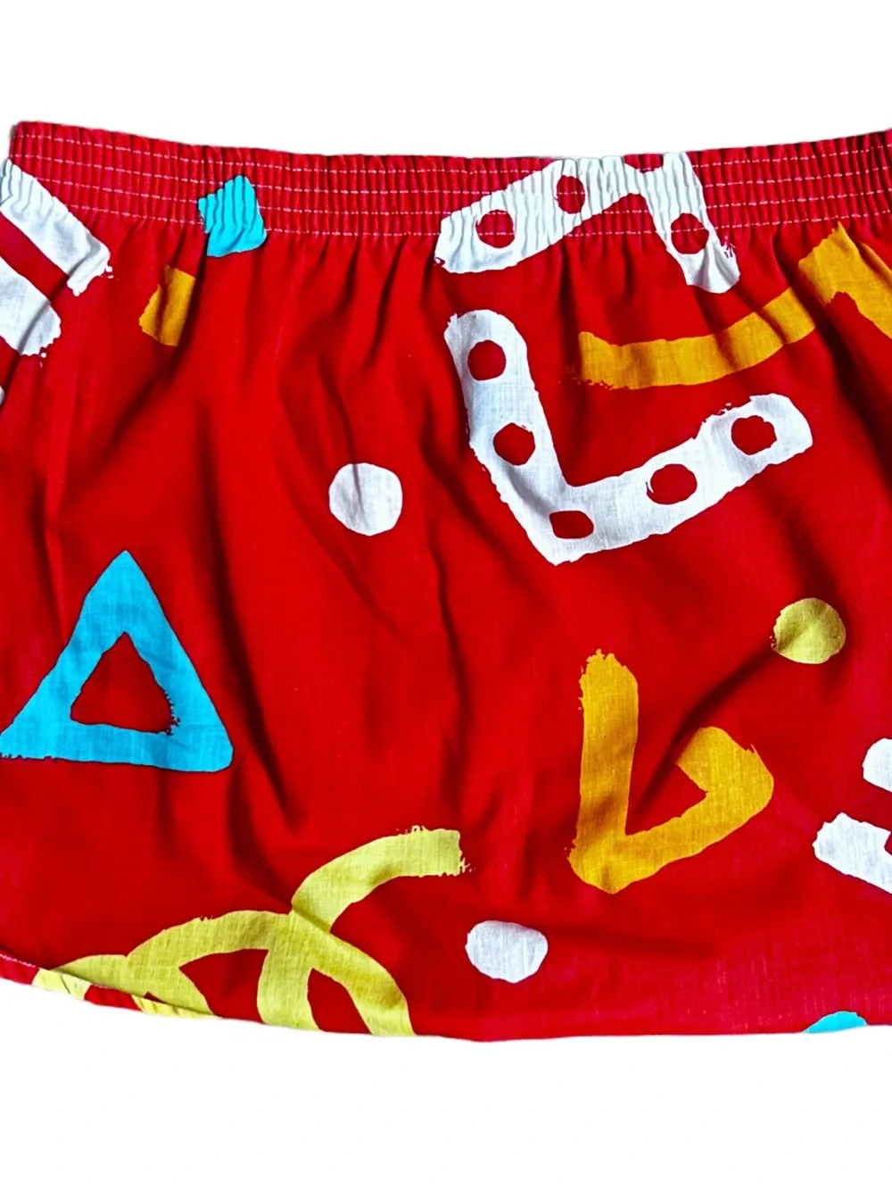 Mervyn’s ~ Men’s Large ~ Red W/ Multi-Colors Abstract ~ Retro ~ Boxer Shorts